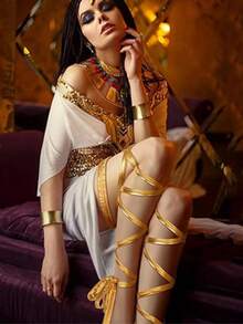 JEWELRYWE Leg Wraps With O Ring Non-Slip Garter Set With Ribbons, Exotic Leg Covers, For Halloween Raves Dancing Music Festival Cosplay Stage Performances - Light Blue - View 4