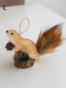 4pcs Christmas Tree Squirrel Hanging Ornaments, Realistic Squirrel Pendant Decor, Christmas Tree Decoration, DIY Fairy Garden Home Decor, Christmas Room Decoration, Holiday Centerpiece Party Decoration, New Year, Living Room, Bar, Cafe, Gift For Couples Christmas Gift - Multicolor - View 14