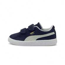 Puma Suede Classic XXI V PS 男女童复古经典休闲运动鞋，魔术贴搭扣，380563-03 - 藏蓝色 - 查看 1