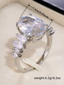 1 Stück romantischer 925 Sterling Silber Kubikzirkonia Ring Hochzeitschmuck für Frauen Edler Schmuck