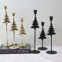 1/3个金属圣诞树烛台，适用于圣诞节、婚礼、乔迁之喜、现代壁炉台装饰、礼品，3种尺寸，家居装饰，圣诞装饰，房间装饰，圣诞礼物 - 彩色 - 查看 9
