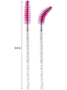 50 Stück Einweg-Wimperntusche-Bürsten, Glitzer-Kristall-Griff Spoolie-Bürsten für Augenbrauen und Wimpernverlängerungen, Make-up-Applikatoren, Reiseessentials, Urlaubsessentials für Make-up-Kits, perfekt für Halloween- und Weihnachtspartys, ein Muss für Make-up-Künstler & Enthusiasten, Augenbrauenbürste, Lidschattenbürste, Spoolie, Spoolie-Bürste