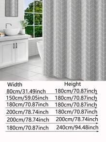1pc Grey Checkered Bath Curtain, Twill Curtain, High-Quality Peva Curtain, Suitable For Bathroom, Toilet, Dormitory Partition, Metal Buttonholes With Plastic Hooks, Christmas Gift Bathroom Decor