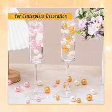 300 piezas de perlas de relleno, perlas artificiales sin agujero para rellenar jarrones, centros de mesa de velas, decoración del hogar para bodas, cumpleaños, fiestas temáticas, Halloween, Navidad, centros de mesa (incluye perlas de agua) Decoración de habitación Florero Jarrón de vidrio