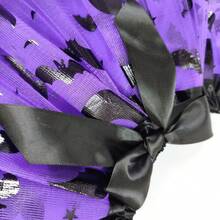 4 件套万圣节蝙蝠头带、蝙蝠魔杖、蝙蝠翅膀、蝙蝠印花网眼裙套装，带衬里的裙子，适合万圣节、狂欢派对装扮 - 彩色 - 查看 11