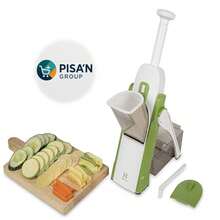 CORTADOR / REBANADOR MANUAL, AJUSTABLE PARA ALIMENTOS/RALLADOR PICADOR ALIMENTOS VERDURAS HOJAS ACERO INOXIDABLE /PICADORA DE VERDURAS COOK SAFE CON FORMA DE MANDOLINA/ FACIL USO/ IDEAL PARA EL HOGAR Y COMERCIO. - Verde - Ver 2