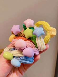 10pcs/5pcs Multicolor High Elasticity Hair Ties, Damage-Free, Suitable For High Ponytails, Long-Lasting,Hair Accessories,Hair Rope, Hair Bobbles