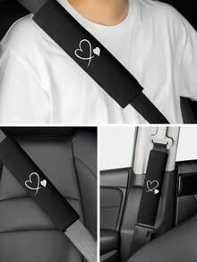 2Pcs Heart Embroidered Seat Belt Shoulder Pads – Soft, Comfortable & Thickened Design For Driver & Passenger – Adjustable Fit, Elegant Stitching, All-Season Car Interior Accessory (Perfect Gift For Her, Couples, Mothers)