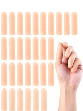 5pcs/10pcs/15pcs Trimmable Gel Finger Protectors, Silicone Fingertip Covers, Reusable Soft & Stretchy Finger Sleeves, Suitable For DIY Crafts, Household Cleaning Finger Covers
