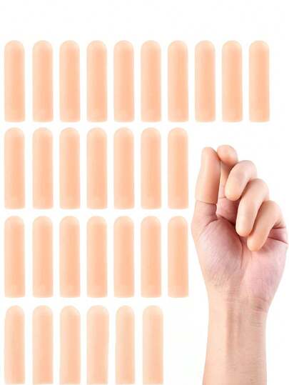 5pcs/10pcs/15pcs Trimmable Gel Finger Protectors, Silicone Fingertip Covers, Reusable Soft & Stretchy Finger Sleeves, Suitable For DIY Crafts, Household Cleaning Finger Covers