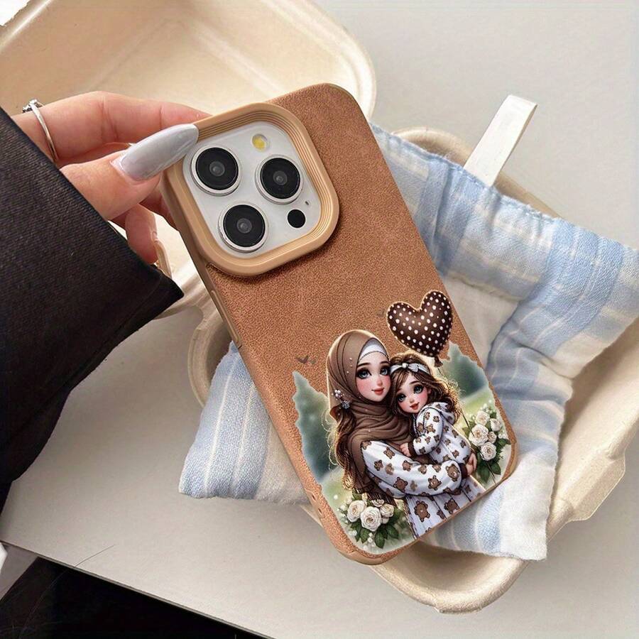 Teléfono con estampado de calavera y corazón. Lente de alta calidad. Compatible con phone XS, 12 Pro y 15 Pro. Modelo SHJC3172 - Caqui - Ver 1