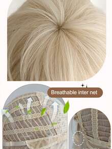 黑色金发长直假发合成马尾假发狼尾蓬松层次男女假发适合日常派对洛丽塔角色扮演假发 65 厘米 - 彩色 - 查看 7