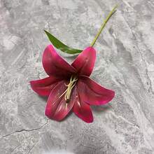 1 件人造百合花茎，简约涤纶假花，适合家居装饰 - 黃色 - 查看 8