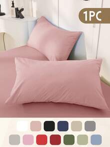 1 funda de almohada suave, funda de almohada de tamaño estándar, cierre de sobre, resistente a las arrugas, el desvanecimiento y las manchas, sin incluir el relleno de la almohada, decoración de otoño, decoración de habitación, de vuelta a la escuela, útiles escolares, blanco, rosa, negro, azul marino, beige, gris, verde, azul, verde