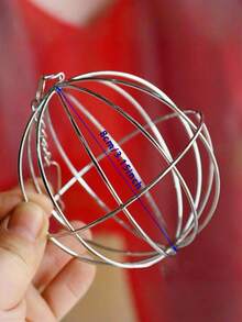 1pc Portable Stainless Steel Pet Hay Feeder Ball - Waterproof, Easy To Clean, Space-Saving Design, Suitable For Rabbits, Hamsters And Small Animals - Hay Not Included - Multicolor - View 4
