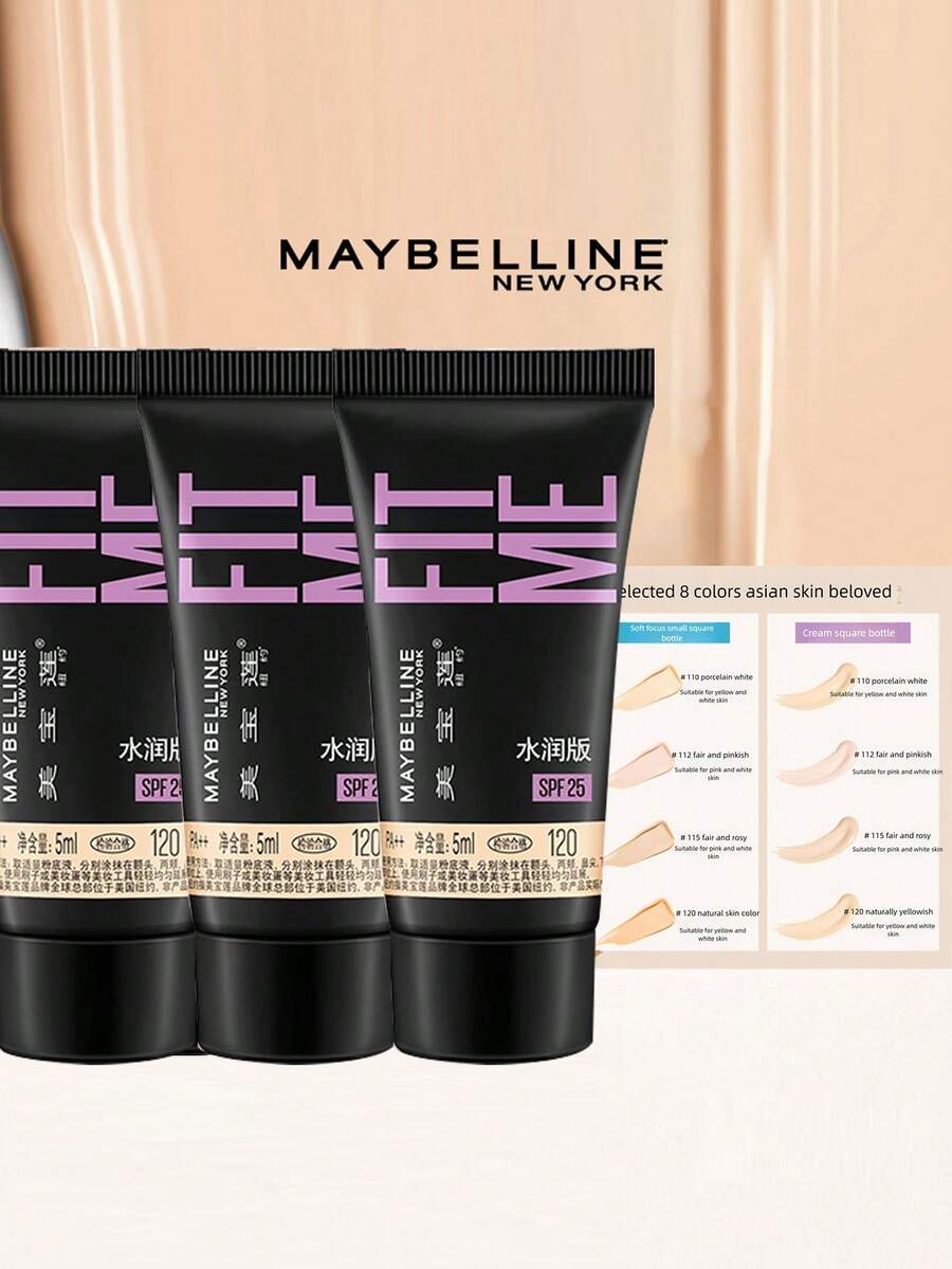 Maybelline 美宝莲 Fit Me Matte + Poreless 粉底液样品，半哑光效果，控油，遮瑕，保湿 - 水潤版#120-3支 - 查看 1