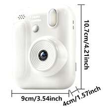 儿童即时打印相机套装，适合3-12岁男孩女孩，16倍数码变焦，2.4英寸IPS屏幕，可充电，专业摄影，1080P高清，附赠4张打印纸，即时打印玩具，圣诞节和生日礼物，适合3-16岁儿童和青少年，白色 - QJH-Z700-相機 - 查看 4