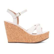 Domidona Women's Wedge Platform Sandal With Bow Strap - 白色 - 查看 2