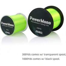 RUNCL PowerMono - Línea de pesca monofilamento 300/500/1000 yardas - Máxima fuerza, amortiguador, suspensión en agua, amigable con nudos, línea de pesca overol de 3 a 35 libras, baja y alta - F - Amarillo - Ver 3