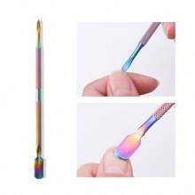 4Pcs Color Titanium, Metallic Nail Art Cuticle Pusher Set Double-Ended Stainless Steel Peeler Scraper Gel Nail Polish Remover Manicure Tools, Nail Supplies, Nail Tools, Nail Art Tools, Back To School, Nails, Nail Tools For Press On Nails Protect Beautiful Feet And Health - Nhiều màu - Xem 5
