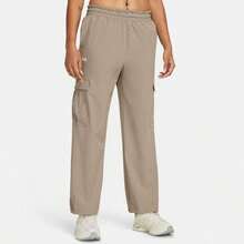 Under Armour Quần nỉ ống đứng dệt kim dáng rộng rút dây Armoursport dành cho nữ - Màu Khaki - Xem 1