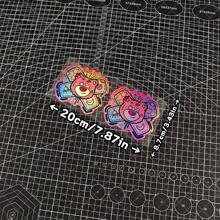 1pc Dark Bear Pattern Car Sticker, Laser Holographic Theme Evil Cartoon Demon Bear Sticker, JDM Style For Car, Motorcycle, Laptop And Skateboard - one-size - View 12