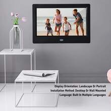 10英寸数码相框，1920x1080 IPS屏幕，电子相框，可壁挂，带遥控器，支持视频和音乐播放 - 白色 - 查看 5