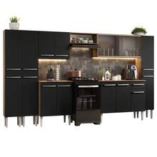 Cocina Integral Completa Modular Madesa Emilly 325cm Color Marrón/negro 03 - Marrón y negro - Ver 2
