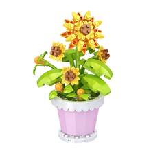1 Micro Particle Potted Flower Building Blocks, DIY Colorful Flower Series Building Blocks, Decoration Bouquet, Suitable For Birthday, Father's Day, Mother's Day, Teacher's Day, Holidays, Weddings, Graduations, New Year, Christmas Gifts - Multicolor - View 14