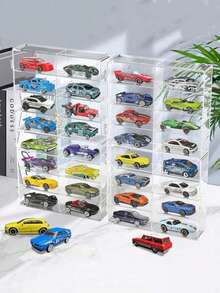 1/2/4pcs- Car Model Storage Display Box With Dustproof And Transparent Design, Toy Parking Space Display Rack Display Cabinet, Transparent Storage Box That Can Be Installed On The Wall, Suitable For Family Bedroom, Living Room, Office Decoration And Gifts.