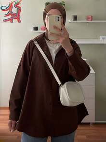 Women's Casual Solid Color Blouse, Versatile For All Seasons