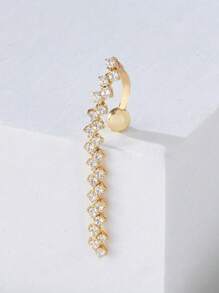 1 قطعة خاتم سرة مربع بسيط من الزركونيا، مجوهرات جسم طويلة للنساء، إكسسوار حفلات