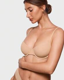 Women's Inbarely Plus Balconette Bra - Demi Unlined No Padding Underwire Comfort Natural Support Everyday Bras - Warm Beige - Go Up a Cup Size - View 4