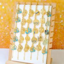 时尚迪拜嘻哈珠宝手镯 21k镀金中东伊斯兰幸运手镯 土耳其女士复古派对珠宝 - Pendant Bracelet - 查看 2