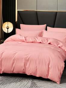 2/3pcs Duvet Cover Set, Bedding, Solid Color Bedding Set, Cozy Room Decoration, Soft And Anti-Pilling Bedding, Comfortable And Breathable Bed Set, Dustproof Duvet Cover Set, 1pc Duvet Cover With 1/2pcs Pillowcases (Without Filler), For Single, Twin, Full, King, Queen Bed Sizes, Suitable For Bedroom, Guest Room, Dormitory, All Seasons, Machine Washable,Fall Decor,Autumn Decor,Room Decor