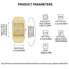 YaLaLuSi Brand 1 Piece Full-Dial Crystal-Studded Fashionable New-Style Women's Quartz Wristwatch With Luminous Hands, Roman Numerals, Quartz Movement, Precise Timekeeping, Versatile Square Dial, Suitable For Daily Wear, Business Commuting, Work, School, Parties, And Evening Events. Includes A Strap Adjuster And Jewelry Polishing Cloth. A Great Gift For Women, Sisters, And Close Friends On Birthdays And Holidays. .