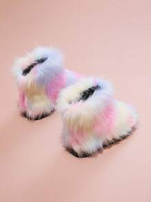 1 par de botas elegantes y lindas de piel sintética para niña, cómodas para otoño/invierno - Rosa - Ver 7