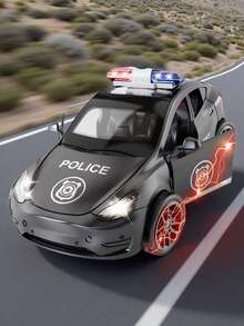 1 Set Includes 1:36 Sedan Car + Model Car + Police Car Combination, Friction Powered Toy Cars, Suitable For Birthday Party Gifts And Collection - Multicolor - View 6