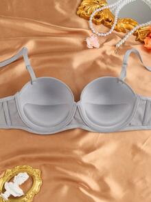 5 pezzi Reggiseno donna con colore unito, spalline rimovibili, comodo per il busto, con anelli metallici, spalline rimovibili, con vari metodi di indossamento, adatto per appuntamenti, vacanze, uso quotidiano, abiti da sposa, abiti formali, abiti senza spalline - Multicolore - Visualizzare 6