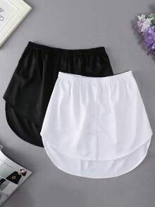 1 chiếc váy viền giả màu trắng cùng kiểu dáng phong cách đường phố Châu Âu và Mỹ, món đồ không thể thiếu cho trang phục nhiều lớp theo phong cách học sinh, dễ dàng tạo cảm giác mặc nhiều lớp. - đen + trắng - Xem 18