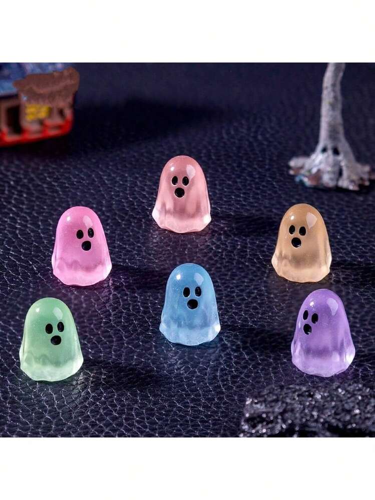 Creative Glow-In-The-Dark Mini Ghost DIY Kit: Miniature Halloween Decor, Desktop Ornament, Perfect For Festivals, Birthdays, And Halloween Gifts - Multicolor - View 3