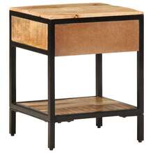 vidaXL Comodino 40x35x50 cm Legno Massello Ruvido Mango