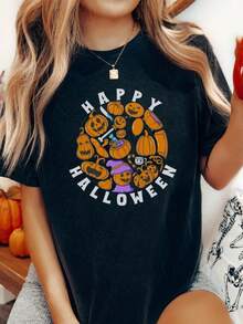 Happy Halloween Shirt, Cute Halloween Shirt, Halloween Party Shirt, Womens Crewneck Shirt, Gift For - màu đen - Xem 1