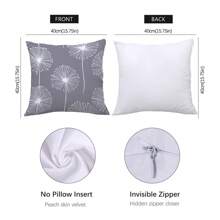 4 件套灰色简约日常莫里斯图案靠垫套，单面印花桃色天鹅绒材质，45*45/50*50/40*40 厘米枕套，适用于现代布艺沙发，室内装饰，派对装饰，礼物