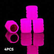 KELEEL 4/8 Pcs Bright Neon Glow-In-The-Dark Tire Valve Caps - Hexagonal Durable ABS Plastic, Fit For Cars, Bicycles, Motorcycles - Fits All Wheel Rim Sizes, Stylish Vehicle Accessories, Bike Accessories, Motorcycle Accessories, Stylish Wheel Caps, Glowindark Feature