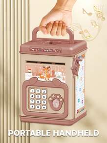 NEUSNEY Large Capacity Children's Piggy Bank, Electric Coin Saving Box With Manual Roll Money, Password & Fingerprint Unlock, Simulated Sound Effects, Kids Gift For Christmas, Halloween - Multicolor - View 6