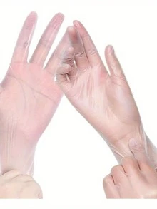 100pcs Transparent TPE Disposable Gloves - Waterproof, Powder/Latex-Free, Soft PET Material, Suitable For Kitchen, Bathroom, Pet Care, Housework, Beauty, Hairdressing And Hotel Use, Kitchen Gloves | Hypoallergenic Gloves | Lead-Free Gloves