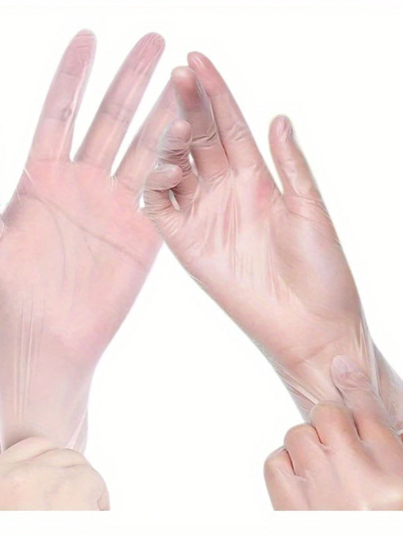 100pcs Transparent TPE Disposable Gloves - Waterproof, Powder/Latex-Free, Soft PET Material, Suitable For Kitchen, Bathroom, Pet Care, Housework, Beauty, Hairdressing And Hotel Use, Kitchen Gloves | Hypoallergenic Gloves | Lead-Free Gloves