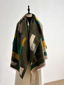 1 chiếc khăn choàng cổ ấm áp bằng vải cashmere giả jacquard họa tiết mèo tối giản, thích hợp cho phòng có máy lạnh, khăn choàng cổ đa năng thời trang cho mùa thu/đông dành cho nữ, khăn choàng mùa đông cho trang phục - Nhiều màu - Xem 12