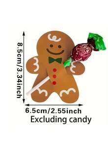 100/50pcs Christmas Lollipop Paper Cards Santa Snowman Penguin Gingerbread Man Candy Gift Bag Packaging Party Decoration, DIY Package Wrapping For Christmas Party Supplies, Christmas Party Favors, Holiday Party Decor Gift Wrapping - View 3